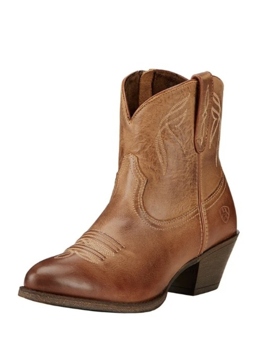 Ariat Classic Tan 'Darlin' Side-zip Leather Cowgirl Ankle Boots (US 8.5)